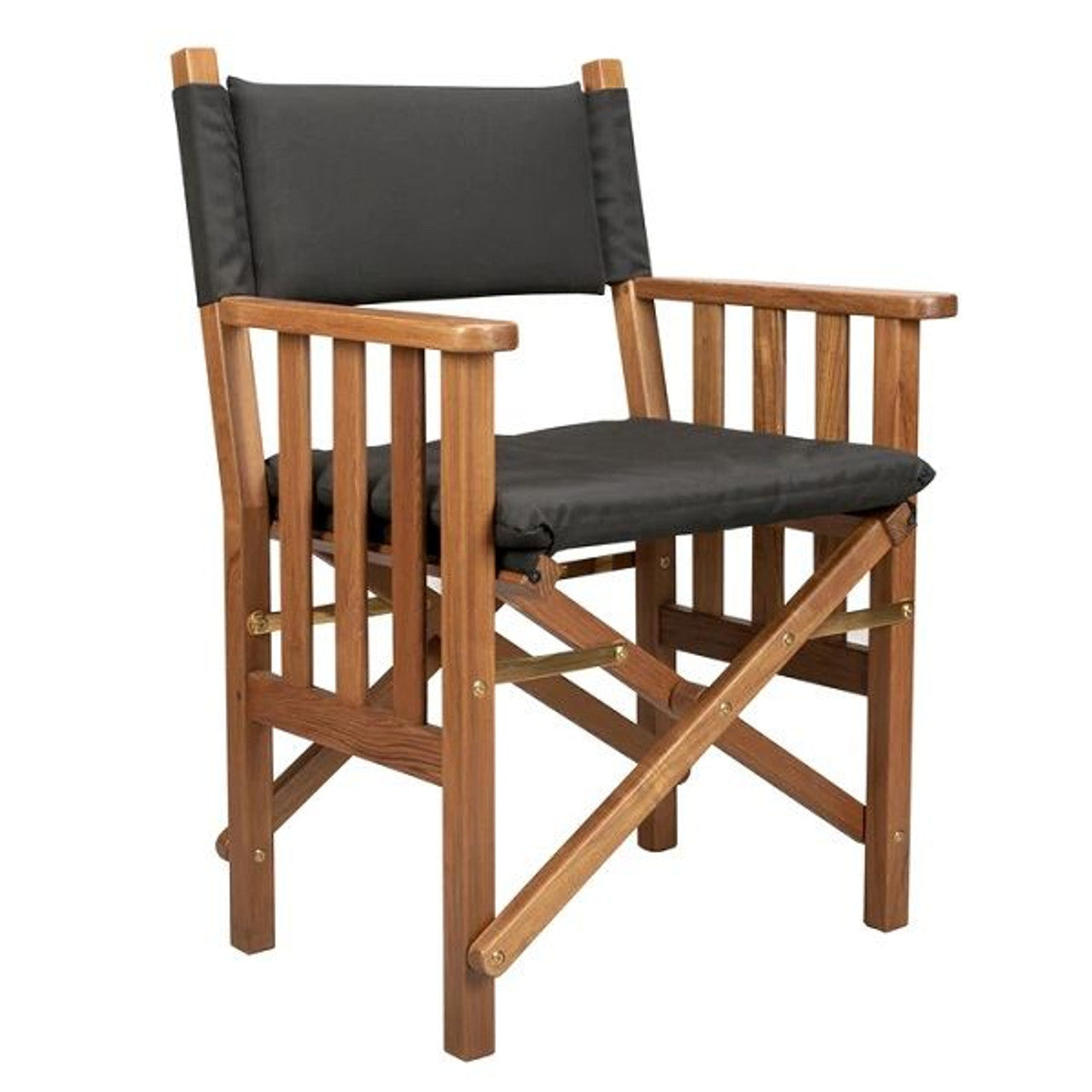 Whitecap Teak Director's Chair II w/ Black Cushions